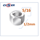 Porca De Parafuso 5/16 CHV1/2 Sextavada Zincada 500 PÇS