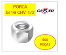 Porca De Parafuso 5/16 CHV1/2 Sextavada Zincada 500 PÇS