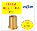 Rebite Com Rosca Interna M3 Porca Rebite Popnut Emb. C/ 200