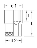 Soquete Estriado Encaixe 1/2 Crv 26mm Gedore D19