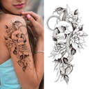 Tatuagem Temporária Masculina E Feminina Caveira E Flores