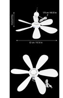 Ventilador De Teto Portátil Usb Silencioso 6 Pás Ceiling Fan