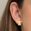 BRINCO DOURADO ANJO COM ZIRCÔNIA