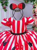 Vestido Infantil Temáticos da Gigi Minnie/Minie Vermelha