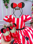 Vestido Infantil Temáticos da Gigi Minnie/Minie Vermelha