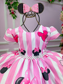 Vestido Infantil Temáticos da Gigi Minnie/Minie Rosa