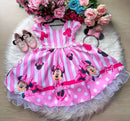 Vestido Infantil Temáticos da Gigi Minnie/Minie Rosa