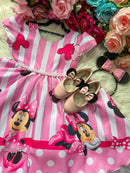 Vestido Infantil Temáticos da Gigi Minnie/Minie Rosa