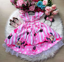 Vestido Infantil Temáticos da Gigi Minnie/Minie Rosa
