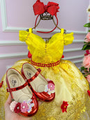 Vestido Princesa Tematico Bela e a Fera