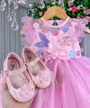Vestido Marie Rosa Jardim Encantado Laço