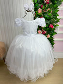 Vestido Enjoy Longo Branco Babadinho