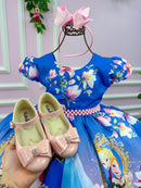 Vestido Infantil Temáticos da Gigi Frozen Florido