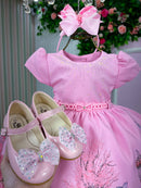 Vestido Infantil Menina Bonita Bosque Encantado Rosa