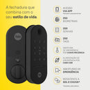 Kit Fechadura Digital LIA Rolete Preto Fosco - APP biometria senha
