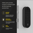 Kit Fechadura Digital LIA Rolete Preto Fosco - APP biometria senha