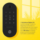 Kit Fechadura Digital LIA Rolete Preto Fosco - APP biometria senha