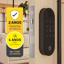 Kit Fechadura Digital LIA Rolete Preto Fosco - APP biometria senha