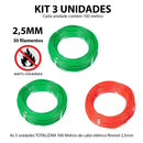 Kit 3 Cabo Eletrico Flexivel