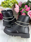 Bota Coturno Flor Di Mila Preta Fashion