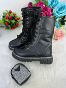 Bota/Coturno Nilqi Malu Bolsinha Cano Alto Preta