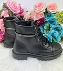 Bota/Coturno Ousadia Preta Adulta Strass
