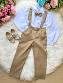 Conjunto Kanga Social Gustavo Marrom Castor Suspensorio