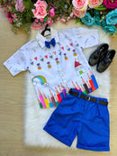 Conjunto Miss cherry Meninos - Lapis Aquarela Azul ABC
