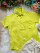 Conjunto Meninos Lucas Banana Club Shorts Camisa Verde Lima