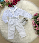 Conjunto Meninos Miss Cherry Leo Suspensorio Branco