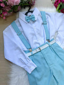 Conjunto Miss Cherry Vitor Suspensorio Azul Bebe