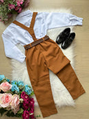 Conjunto Miss Cherry Vitor Suspensorio Marrom Teddy