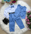 Conjunto Miss Cherry Social Leonardo Colete Azul Serenity