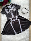Fantasia Halloween Menina Esqueleto