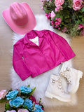 Jaqueta/Casaco Ysa Kids Corino Pink