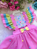 Romper/Vestido Princesa Circo -Doces -Doceria - Candy Rosa