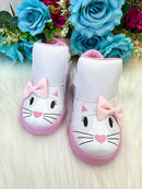 Tênis Bota Encanto de Criança Gatinha/Gata Branco Fashion