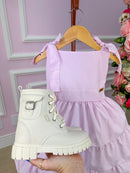 Vestido Banana Club Amelia Xadrez Rosa Bebe