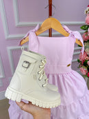 Vestido Banana Club Amelia Xadrez Rosa Bebe