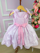 Vestido Banana Club Amelia Xadrez Rosa Bebe