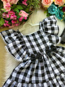 Vestido Banana Club Aline Xadrez Preto