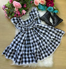 Vestido Banana Club Aline Xadrez Preto