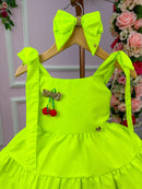 Vestido Blogueirinha Verde Neon Cerejinha