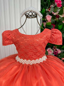 Vestido Enjoy Longo Laura Peito Rendado Terracota