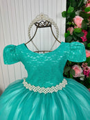 Vestido Enjoy Longo Laura Peito rendado Verde Tifanny