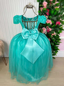 Vestido Enjoy Longo Laura Peito rendado Verde Tifanny