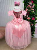 Vestido Enjoy Longo Laura Rosa Bebê Rendado
