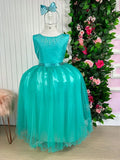Vestido Enjoy Longo Regata Verde Tiffany