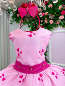 Vestido Infantil Temáticos Luxo Luluca Rosa