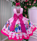 Vestido Infantil Temáticos Luxo Divertidamente Rosa
